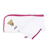 Infant Chad & Jake White Valparaiso University Personalized Hooded Towel & Mitt Set