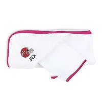 Infant Chad & Jake White Utah Utes Personalized Hooded Towel & Mitt Set