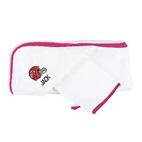 Infant Chad & Jake White Utah Utes Personalized Hooded Towel & Mitt Set