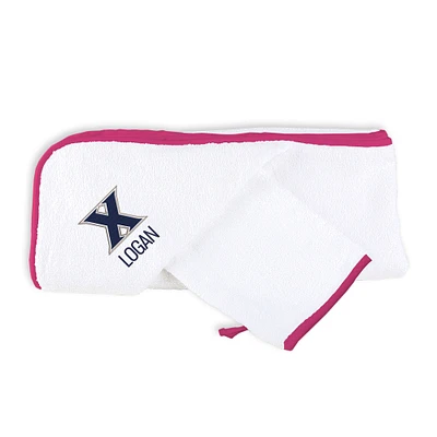Infant Chad & Jake White Xavier Musketeers Personalized Hooded Towel & Mitt Set