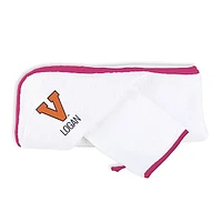Infant Chad & Jake White Virginia Cavaliers Personalized Hooded Towel & Mitt Set