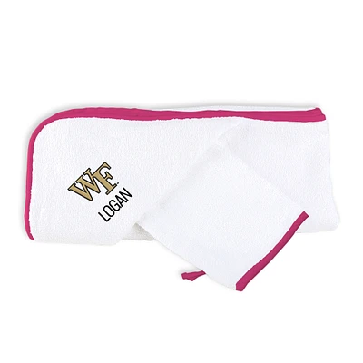 Infant Chad & Jake White Wake Forest Demon Deacons Personalized Hooded Towel & Mitt Set