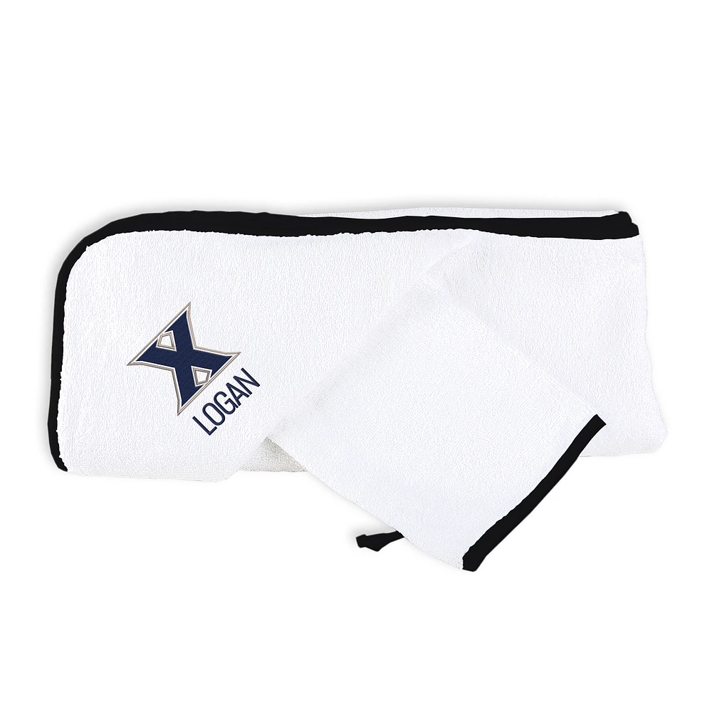 Infant Chad & Jake White Xavier Musketeers Personalized Hooded Towel & Mitt Set