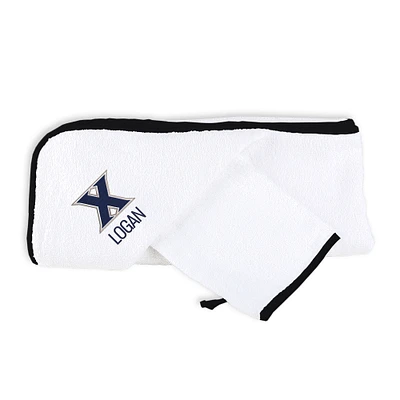 Infant Chad & Jake White Xavier Musketeers Personalized Hooded Towel & Mitt Set