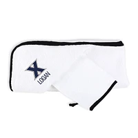 Infant Chad & Jake White Xavier Musketeers Personalized Hooded Towel & Mitt Set