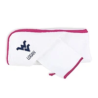 Infant Chad & Jake White West Virginia Mountaineers Personalized Hooded Towel & Mitt Set