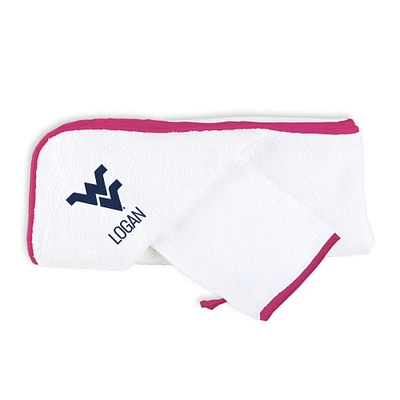 Infant Chad & Jake White West Virginia Mountaineers Personalized Hooded Towel & Mitt Set
