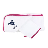 Infant Chad & Jake White West Virginia Mountaineers Personalized Hooded Towel & Mitt Set