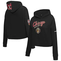 Women's Pro Standard  Black Chicago Blackhawks 2025 NHL Winter Classic Cropped Fleece Pullover Hoodie