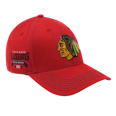Men's Starter  Red Chicago Blackhawks Sphere II Curved Starfit Adjustable Hat