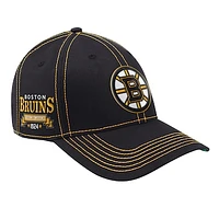 Men's Starter  Black Boston Bruins Sphere II Curved Starfit Adjustable Hat