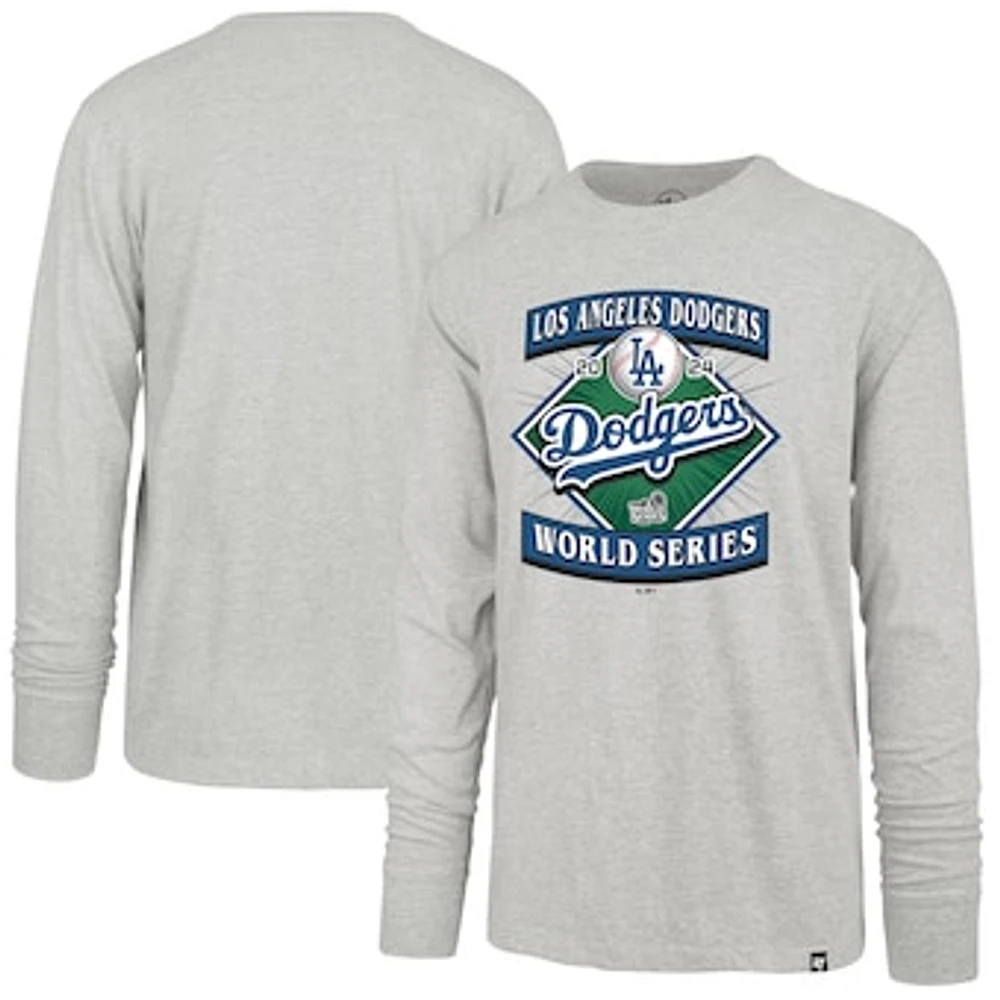 Men's '47 Gray Los Angeles Dodgers 2024 World Series Franklin Long Sleeve T-Shirt