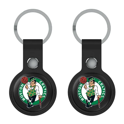 Keyscaper  Black Boston Celtics Two-Pack AirTag Holders