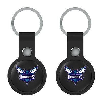 Keyscaper  Black Charlotte Hornets Two-Pack AirTag Holders