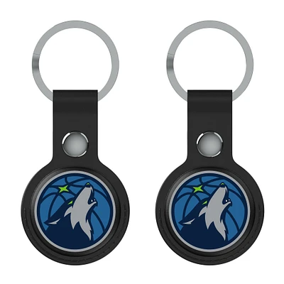 Keyscaper  Black Minnesota Timberwolves Two-Pack AirTag Holders