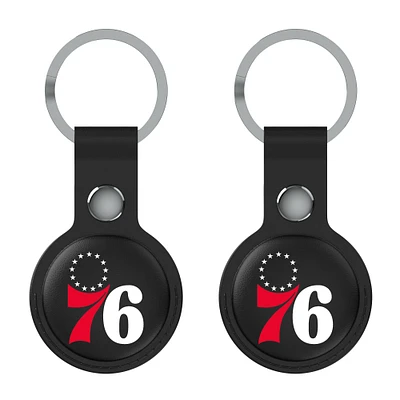 Keyscaper  Black Philadelphia 76ers Two-Pack AirTag Holders