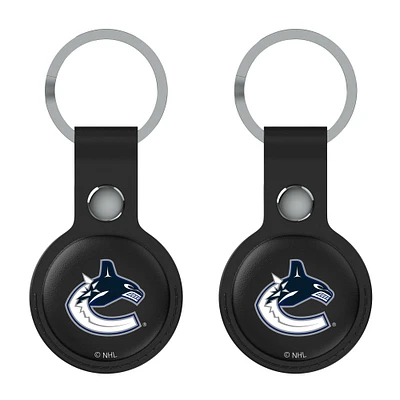 Keyscaper  Black Vancouver Canucks Two-Pack AirTag Holders
