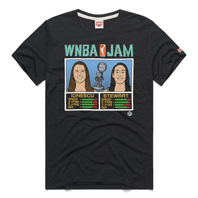 Unisex Homage Breanna Stewart & Sabrina Ionescu Charcoal New York Liberty 2024 WNBA Champions Jam Tri-Blend T-Shirt