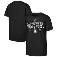 Youth Fanatics Black Los Angeles Dodgers 8-Time World Series Champions T-Shirt