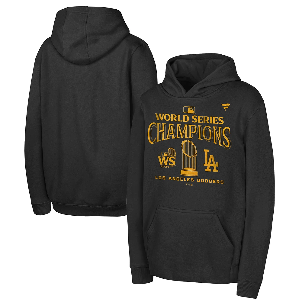 Youth Fanatics Black Los Angeles Dodgers 2024 World Series Champions Parade Pullover Hoodie