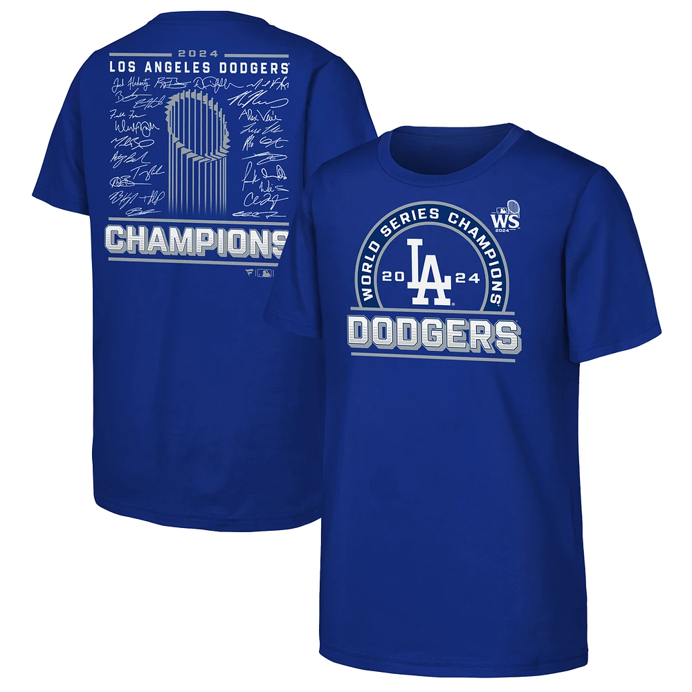 Youth Fanatics Royal Los Angeles Dodgers 2024 World Series Champions Signature Roster T-Shirt