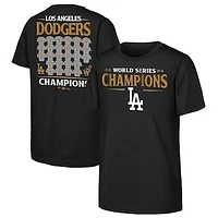 Youth Fanatics Black Los Angeles Dodgers 2024 World Series Champions Jersey Roster T-Shirt