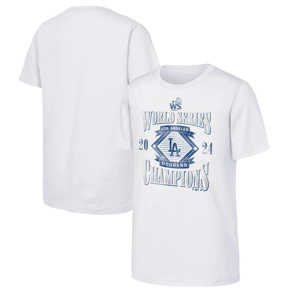 Youth Fanatics White Los Angeles Dodgers 2024 World Series Champions Franchise Guys T-Shirt