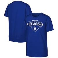 Youth Fanatics Royal Los Angeles Dodgers 2024 World Series Champions Official Logo T-Shirt