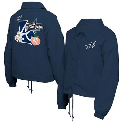 Women's New Era Navy 2025 MLB All-Star Game Cropped Full-Snap Jacket