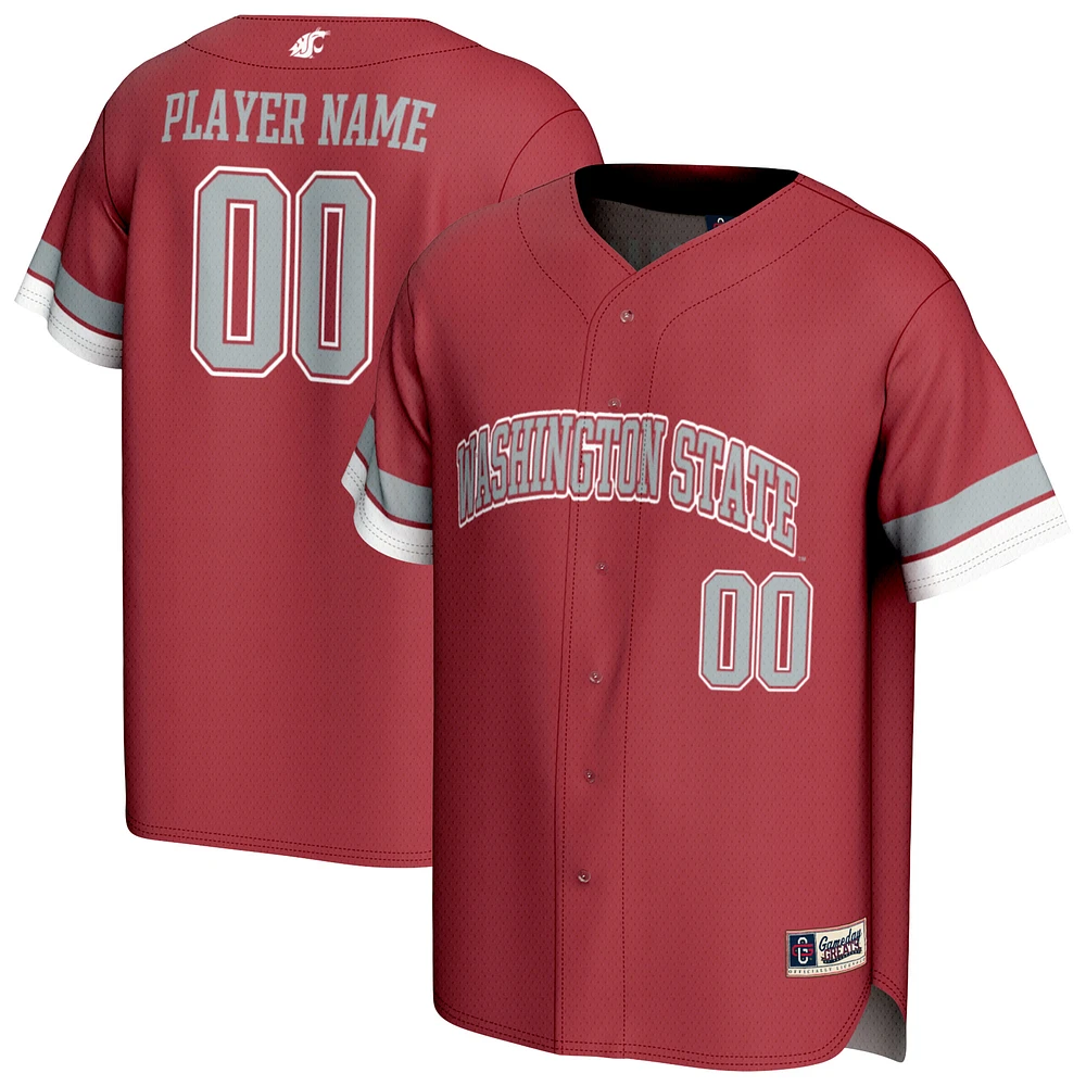 Youth GameDay Greats Crimson Washington State Cougars NIL Pick-A-Player Lightweight Baseball Jersey