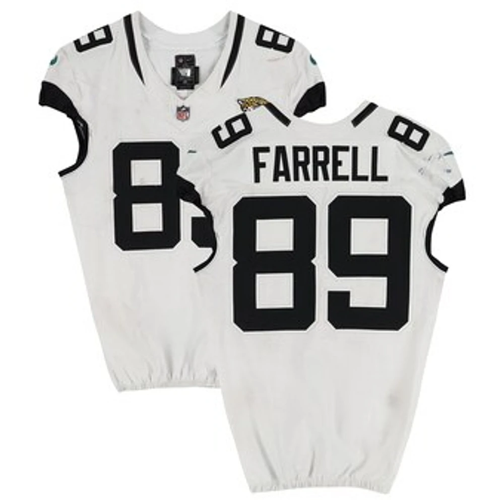 Luke Farrell Jacksonville Jaguars Game-Used #89 White Jersey from Game vs. Houston Texans on September 29, 2024