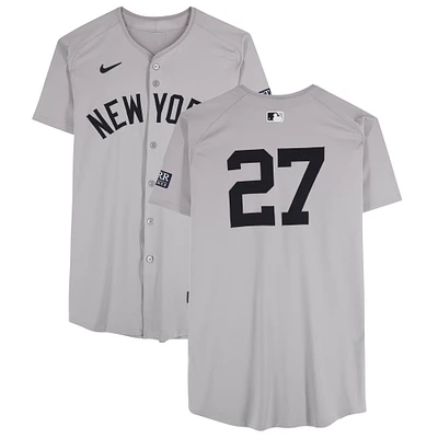 Giancarlo Stanton New York Yankees Game-Used #27 Gray Jersey vs. Seattle Mariners on September 18, 2024