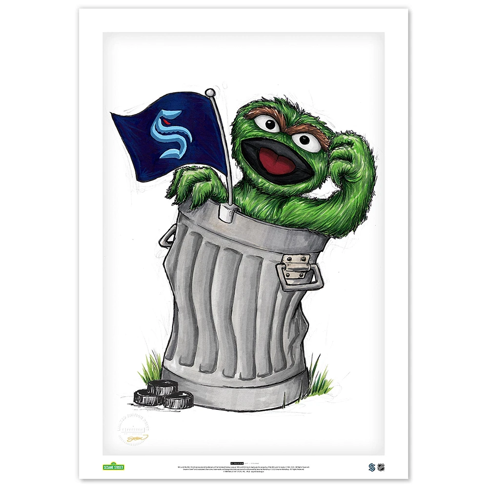 Oscar the Grouch Seattle Kraken 14" x 20" Sesame Street Limited Edition Fine Art Print