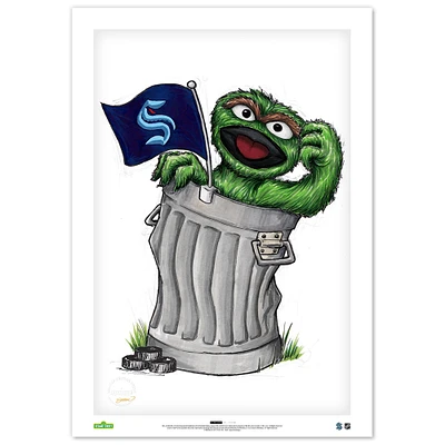 Oscar the Grouch Seattle Kraken 14" x 20" Sesame Street Limited Edition Fine Art Print