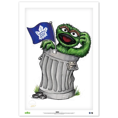 Oscar the Grouch Toronto Maple Leafs 14" x 20" Sesame Street Limited Edition Fine Art Print