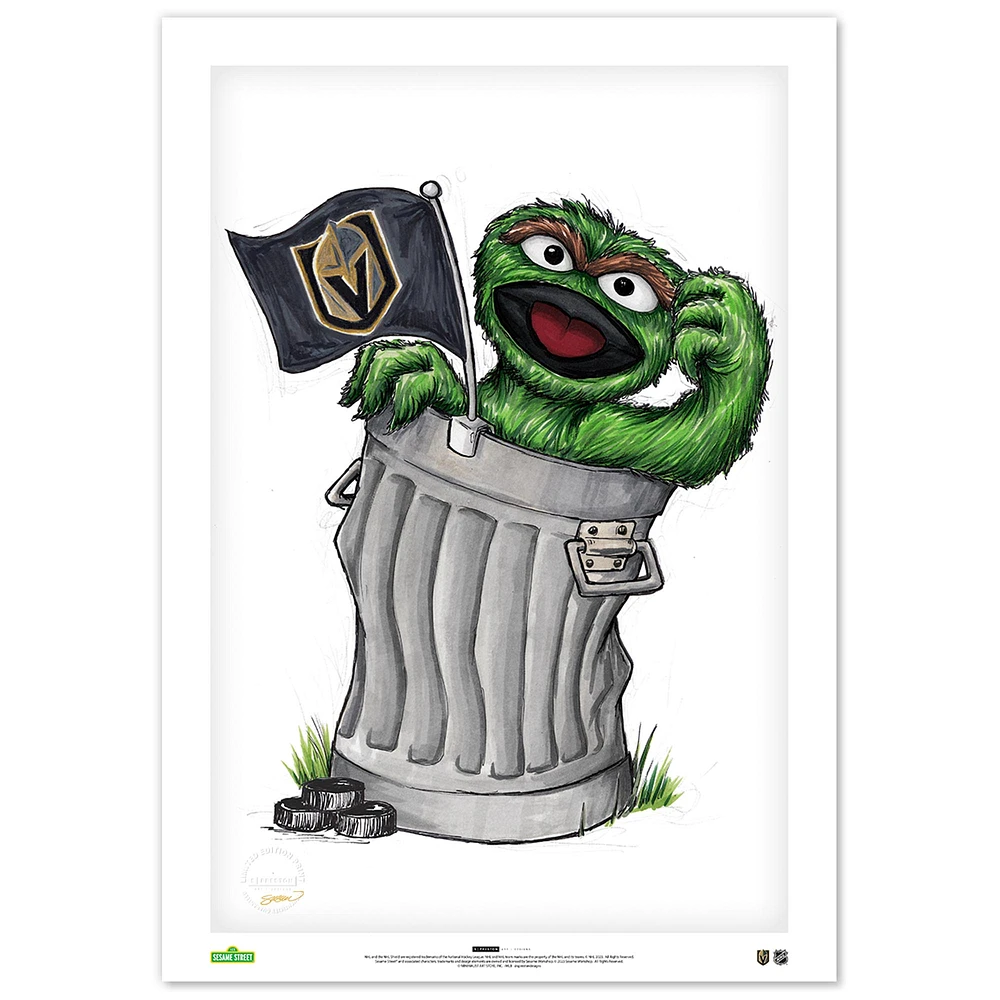 Oscar the Grouch Vegas Golden Knights 24" x 36" Sesame Street Limited Edition Fine Art Print