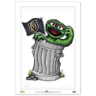 Oscar the Grouch Vegas Golden Knights 24" x 36" Sesame Street Limited Edition Fine Art Print