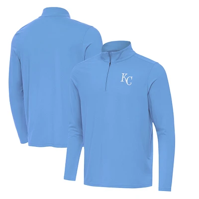 Men's Antigua  Powder Blue Kansas City Royals Intent Quarter-Zip Top
