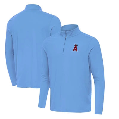 Men's Antigua  Powder Blue Los Angeles Angels Intent Quarter-Zip Top