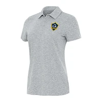 Women's Antigua  Heather Gray LA Galaxy Matter Polo