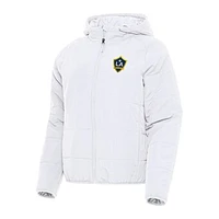 Women's Antigua  White LA Galaxy Universe Full-Zip Hoodie Jacket