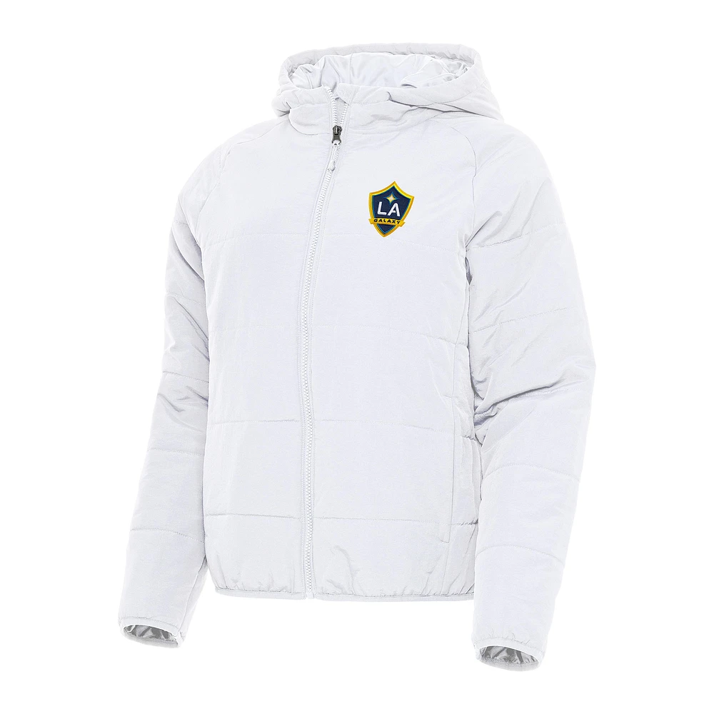Women's Antigua White LA Galaxy Universe Full-Zip Hoodie Jacket