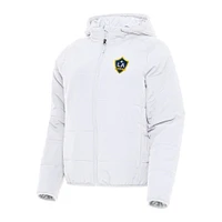 Women's Antigua  White LA Galaxy Universe Full-Zip Hoodie Jacket