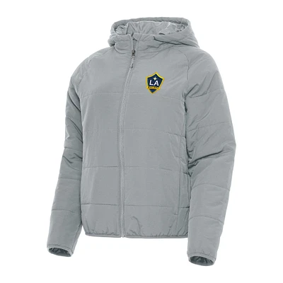Women's Antigua  Gray LA Galaxy Universe Full-Zip Hoodie Jacket
