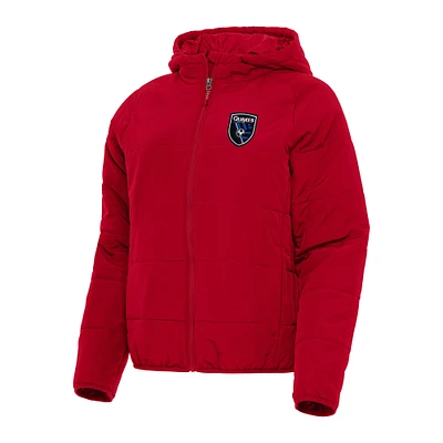 Women's Antigua  Red San Jose Earthquakes Universe Full-Zip Hoodie Jacket