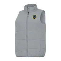 Women's Antigua  Gray LA Galaxy Experience Full-Zip Vest