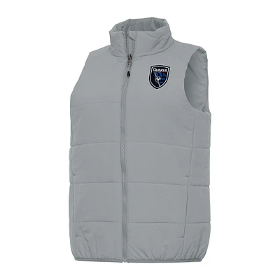 Women's Antigua  Gray San Jose Earthquakes Experience Full-Zip Vest
