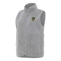 Women's Antigua  Gray LA Galaxy Nostalgic Full-Zip Vest