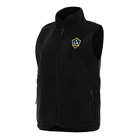 Women's Antigua  Black LA Galaxy Nostalgic Full-Zip Vest