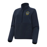 Women's Antigua Navy LA Galaxy Figure Quarter-Zip Jacket